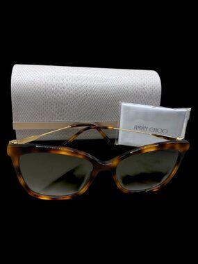 Jimmy Choo MACI/S 086 HA Cat Eye Sunglasses - Havana/Gold/Brown